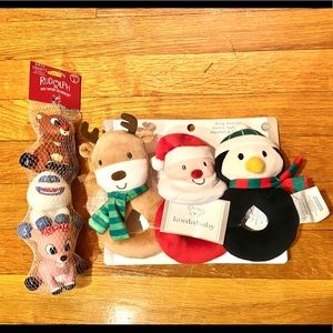 Baby Holiday Toy Bundle Rattles & Bath Squirts NWT